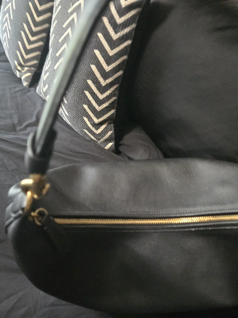 Coach Juliette 38 Black Leather Bag with Gold Hardware